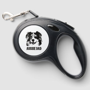 Mens Aussie Dad - Australian Shepherd Dog Dad Retractable Pet Leash