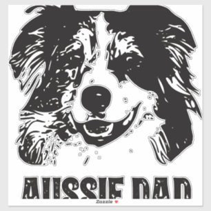 Mens Aussie Dad - Australian Shepherd Dog Dad Sticker