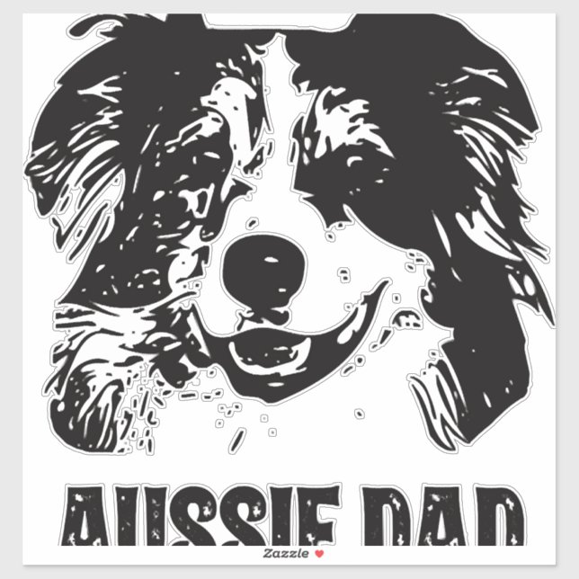 Mens Aussie Dad - Australian Shepherd Dog Dad Sticker (Sheet)