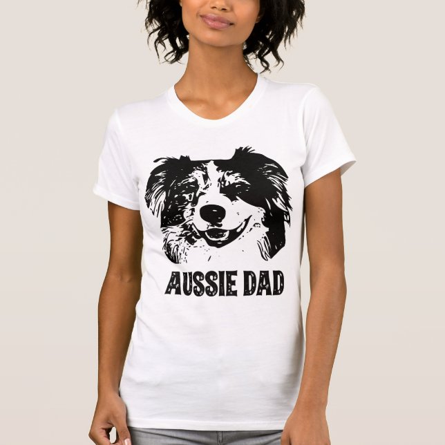 Mens Aussie Dad - Australian Shepherd Dog Dad T-Shirt (Front)