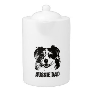 Mens Aussie Dad - Australian Shepherd Dog Dad Teapot