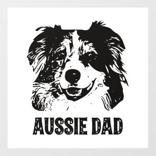 Mens Aussie Dad - Australian Shepherd Dog Dad Wall Decal