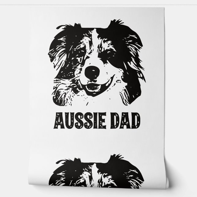 Mens Aussie Dad - Australian Shepherd Dog Dad Wallpaper (Unrolling)