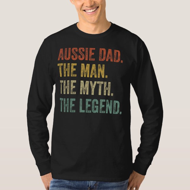 Mens Australian Shepherd  Aussie Dad The Man Myth  T-Shirt (Front)
