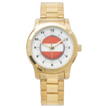 Men's Austria Flag Oversized Gold Bracelet Watch