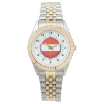 Men's Austria Flag Two-Tone Bracelet Watch