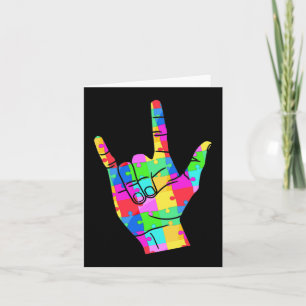 Mens  Autism Awareness Sign Language Gifts ASL Lov Card