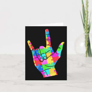 Mens Autism Awareness Sign Language Gifts Asl Love Card