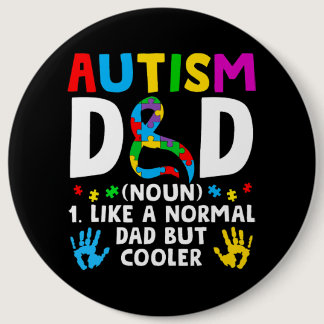Mens Autism Dad Puzzle Piece Family Support Autism Button