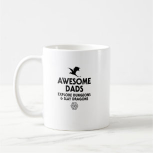 Mens Awesome Dads Explore Dungeons And Slay Dragon Coffee Mug