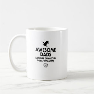 Mens Awesome Dads Explore Dungeons And Slay Dragon Coffee Mug