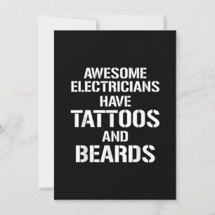 Mens Awesome Electricians Have Tattoos And Beards Note Card