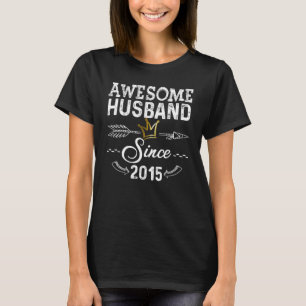 Mens Awesome Husband Since 2015 Wedding Anniversar T-Shirt