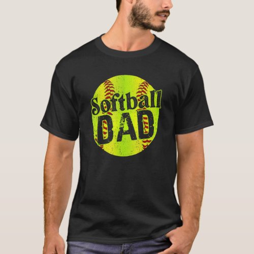Mens Awesome Softball Dad Fastpitch Fathers Day T_Shirt