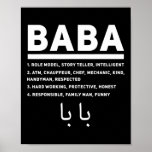 Mens Baba Definition Best Father's Day Arabic Dad Poster<br><div class="desc">Mens Baba Definition Best Father's Day Arabic Dad Muslim Father Gift. Perfect gift for your dad,  mom,  papa,  men,  women,  friend and family members on Thanksgiving Day,  Christmas Day,  Mothers Day,  Fathers Day,  4th of July,  1776 Independent day,  Veterans Day,  Halloween Day,  Patrick's Day</div>