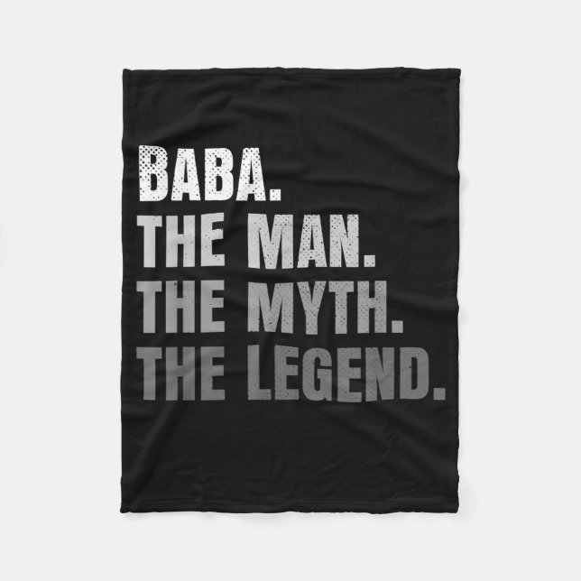 Mens Baba The Man The Myth The Legend Grandpa Fleece Blanket (Front)