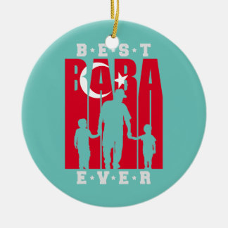 Mens Baba with two Sons Fathers Day turkish Dad 2 Ceramic Ornament
