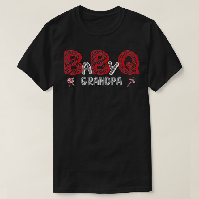 Mens Baby Bbq Shower Grandpa Baby Shower Theme Mat T-Shirt (Design Front)