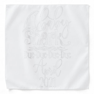 Mens Baby Shark Due-Due April 2021 Pregnancy Bandana