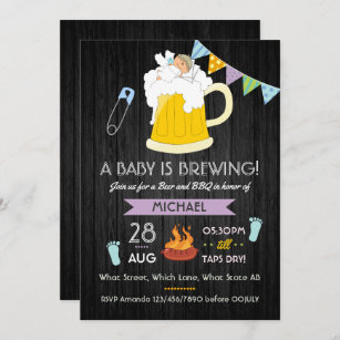 Men's Baby Shower Dadchelor Beer and BBQ Party Invitation