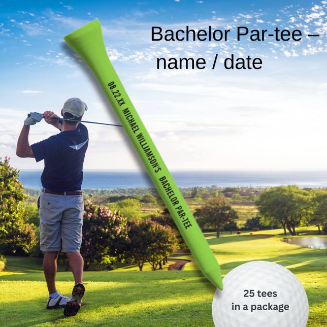 Men's Bachelor Par-tee Golf Theme Name Date  Golf Tees (Creator Uploaded)