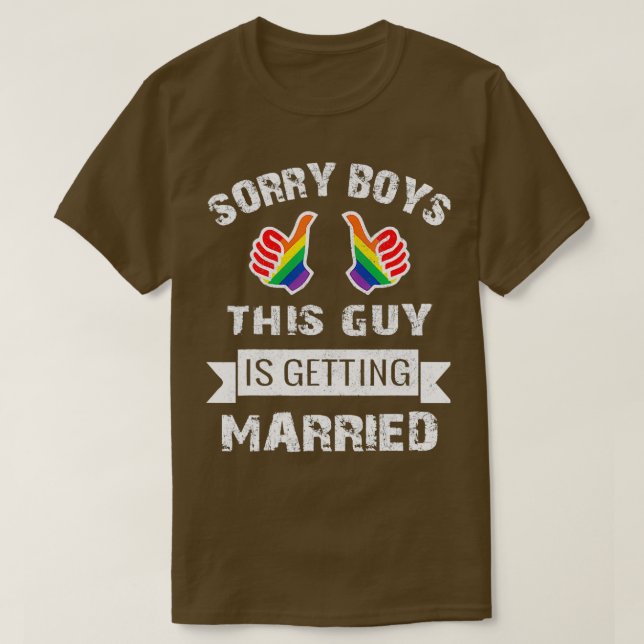 Mens BACHELOR Party LGBT Gay Pride Gift Groom Brid T-Shirt (Design Front)