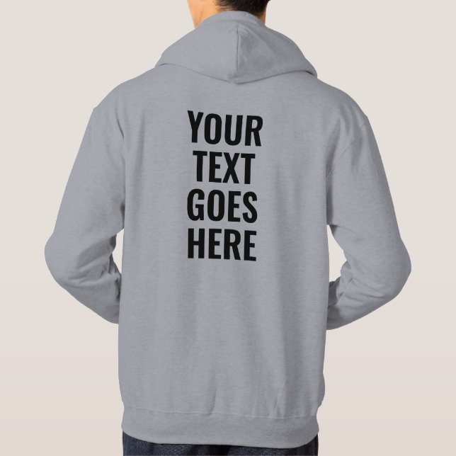 Mens Back Side Printed Modern Elegant Grey Hoodie (Back)