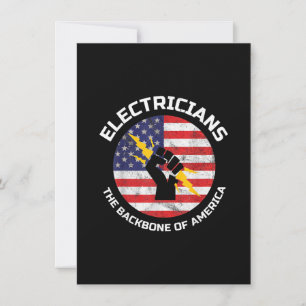 Mens Backbone Of America Electrician Electrical Note Card