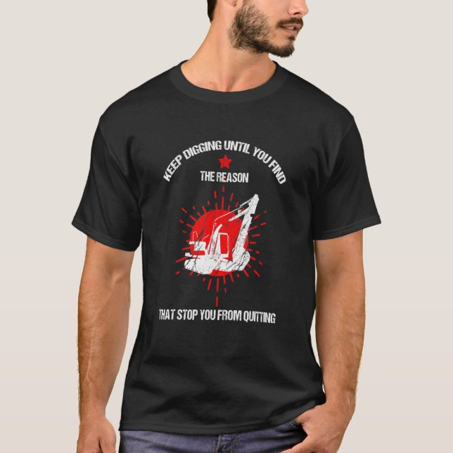 Mens Backhoe Operator for Excavator Sand Digger T-Shirt (Front)