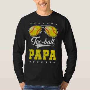 Mens Ball Papa  Proud Ball Grandpa Of Softball Pla T-Shirt