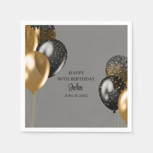 Mens Balloons Birthday  Napkins