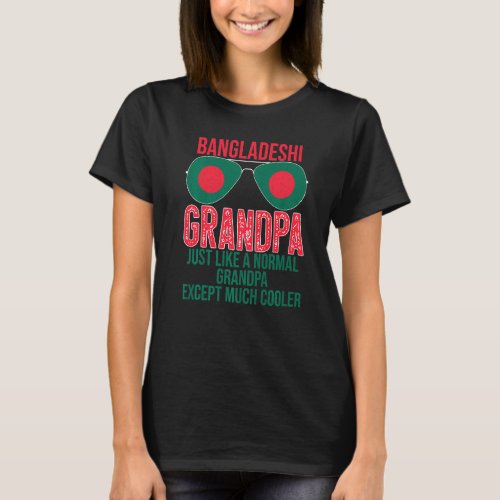 Mens Bangladeshi Grandpa Bangladesh Flag Sunglasse T_Shirt