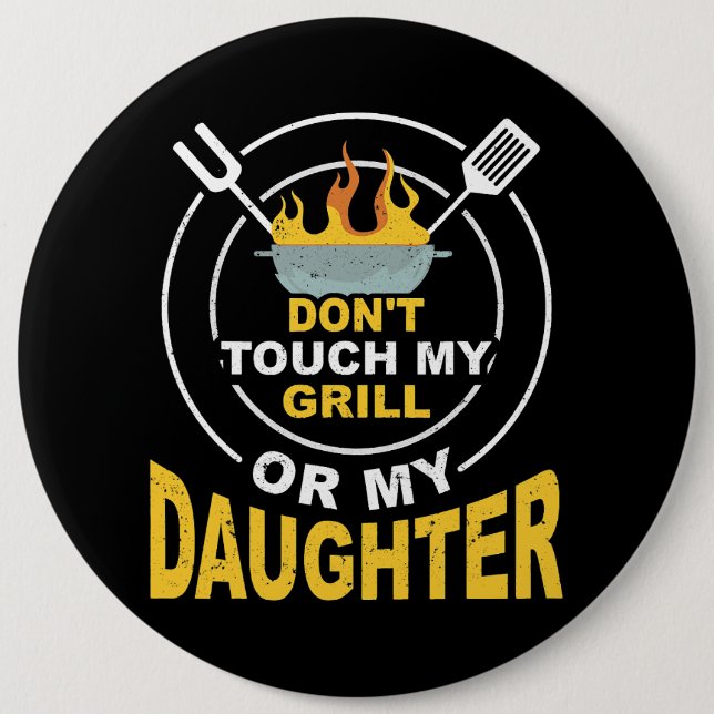 Mens Barbecue Master Barbecue Apron BBQ Grilling Button (Front)
