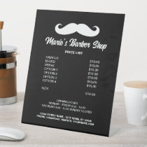 Men's barber shop hair salon price list menu pedestal sign