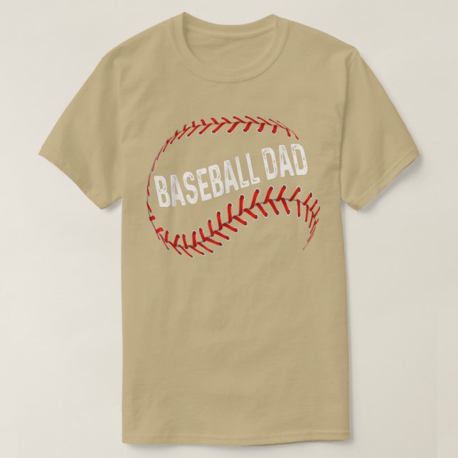 Mens Baseball Dad Fathers Day Tee For Daddy Papa F (Design Front)