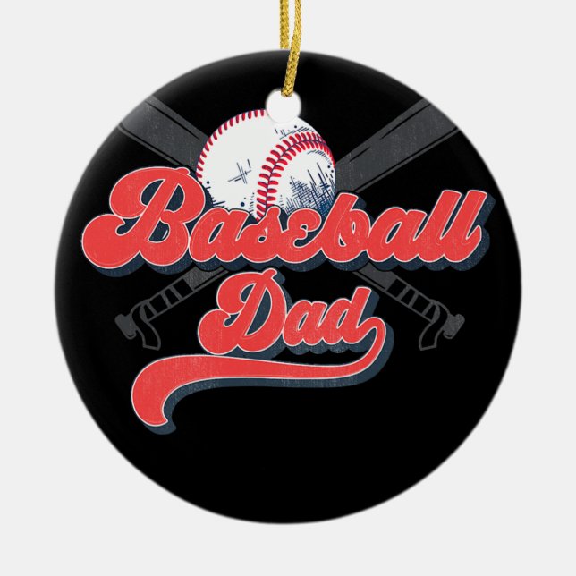 Mens Baseball Dad for Men Proud Baseball Dad Ceramic Ornament (Front)