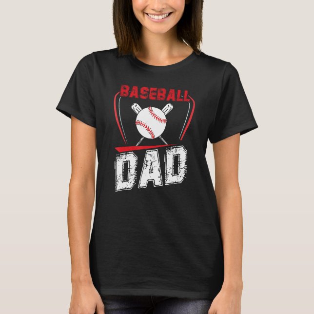 Mens BASEBALL DAD Matching Softball Baseball Mom D T-Shirt (Front)