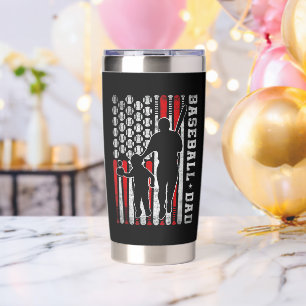 Mens Baseball Dad Shirt Coach Batter Pitcher Baseb Insulated Tumbler