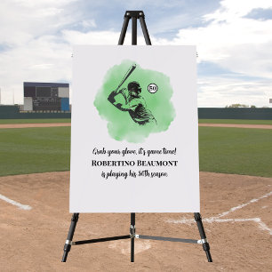 Men's Baseball Hitting 50th Birthday Foam Board