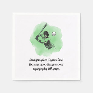 Men's Baseball Hitting 50th Birthday Napkins
