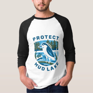 Men's Basic 3/4 Sleeve Raglan T-Shirt blue logo