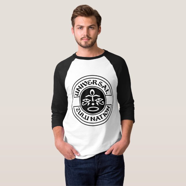 Men's Basic 3/4 Sleeve Zulu Nation Raglan T-Shirt (Front Full)