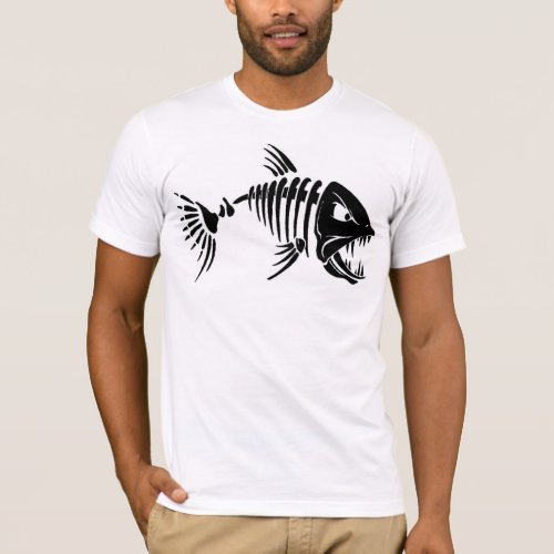 Mens Basic Bella Canvas T_ShirtFish Skeleton T_Shirt