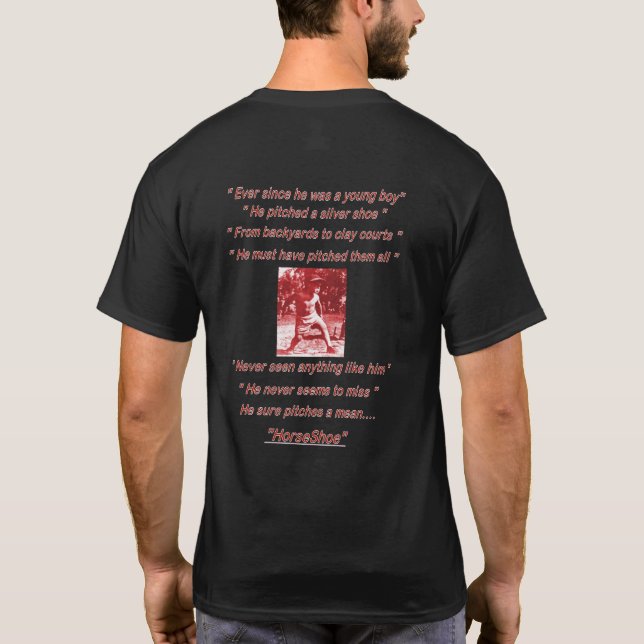 Men's Basic Dark HorseShoes T-Shirt (Back)