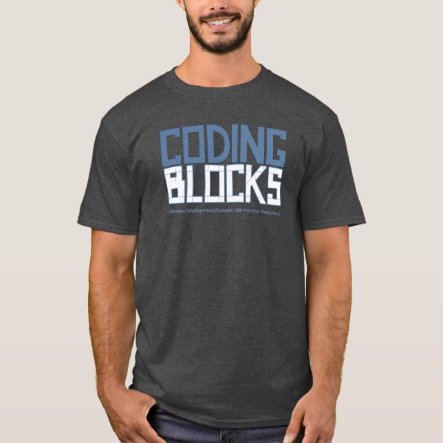 Men's Basic Dark T - Coding Blocks Block Logo T-Shirt (Front)