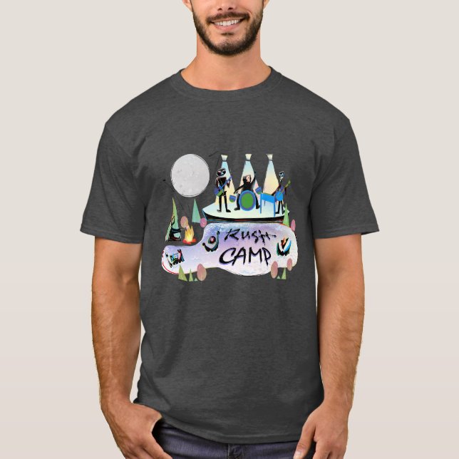 Men's Basic Dark T-Shirt Charcoal Heather RushCamp (Front)