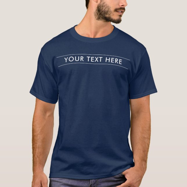 Men's Basic Dark T-Shirt Custom Navy Blue (Front)