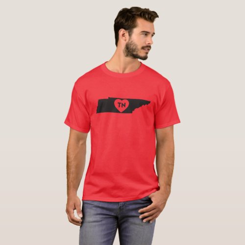 Mens Basic Dark T_Shirt I Love Tennessee State