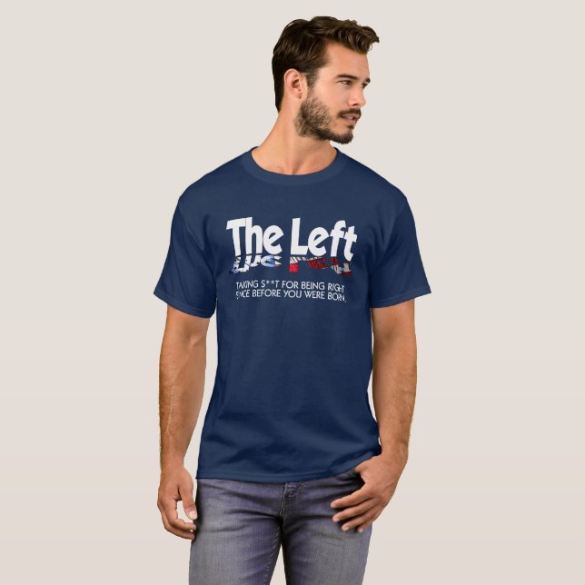 Men's Basic Dark T-Shirt - The Left, Defined... (Front Full)