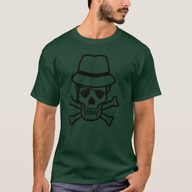 Men's Basic Dark T-Shirt/Vampire Skull T-Shirt (Front)